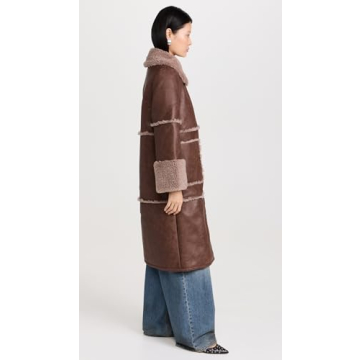 BAUM UND PFERDGARTEN Dafne Coat Brown Faux Leather Sherpa