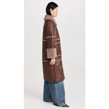 BAUM UND PFERDGARTEN Dafne Coat Brown Faux Leather Sherpa