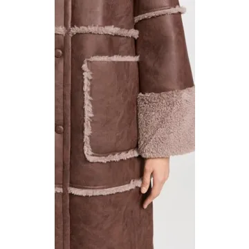 BAUM UND PFERDGARTEN Dafne Coat Brown Faux Leather Sherpa