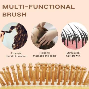 Combetter Natural Bamboo Hair Brush for Eco-friendly Styling