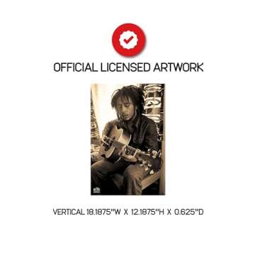 Pyramid America Bob Marley Playing Guitar in Sepia Music Poster Print, 24 by 36-Inch