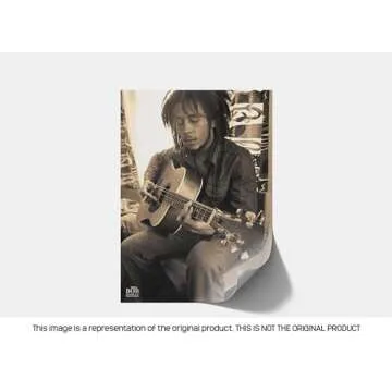 Bob Marley Playing Guitar Music Poster Print, 24x36