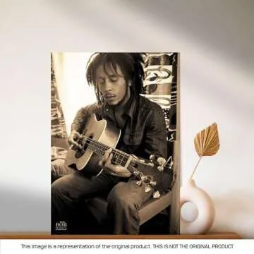 Bob Marley Playing Guitar Music Poster Print, 24x36