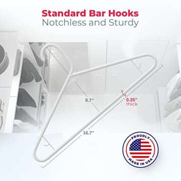 Made in USA Strong Plastic Clothes Hangers Bulk, 20 30 50 100 Pack Available, Laundry Clothes Hanger...
