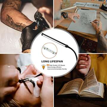 Led Floor Lamp with Remote for Eyelash Extensions Craft Task Lamps Floor Standing Adjustable Gooseneck Dimmer Beauty Lamp Floor for Lashes Facial Spa Salon Makeup