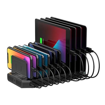 Unitek USB Charging Station - 10 USB Fast Ports Charger with Adjustable Dividers