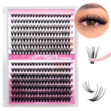 Individual Lashes Large Tray Cluster Lashes 30D+40D DIY Eyelash Extension D Curl 0.07 Natural Individual Lash Extensions Mixed Tray False Eyelashes at Home (30D+40D-0.07D, 8-16mm)