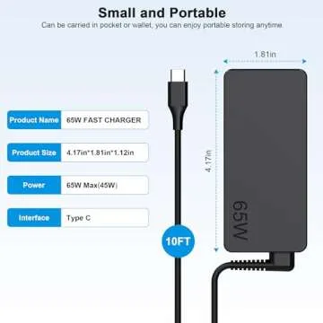 Universal USB Type C Laptop Charger 65W 45W Fit for Lenovo HP Dell Acer Asus Samsung Sony Fast Chromebook Charger Computer Charger Type C AC Adapter Power Cord Supply
