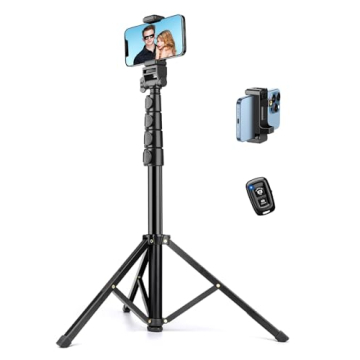Flexible 70" Phone Tripod Stand with Remote & Holder for Photography