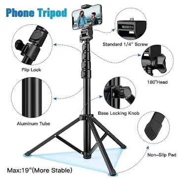 70" Phone Tripod for Photography & Live Streaming