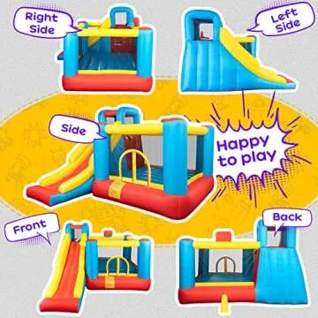 Inflatable JOYMOR Bounce House with Slide & Climbing Wall