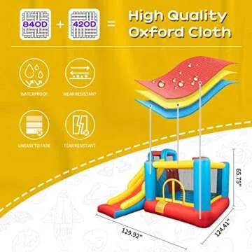 Inflatable JOYMOR Bounce House with Slide & Climbing Wall