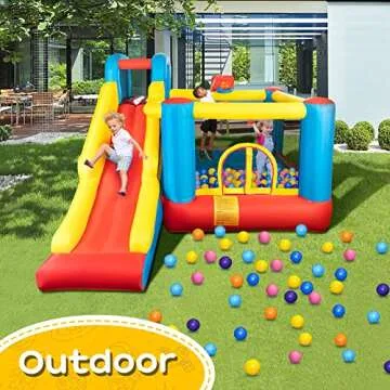Inflatable JOYMOR Bounce House with Slide & Climbing Wall