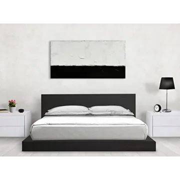 NANKAI Hand-Painted Abstract Black & White Oil Painting 24x48