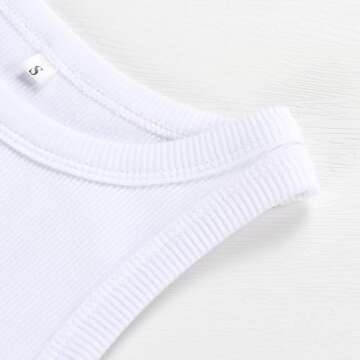 Artfish Women Casual Basic Sleeveless High Neck Rib-Knit Front Racerback Crop Tank Top 01#White,XS