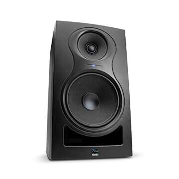 KALI AUDIO in-8 V2 8" Powered 3-Way Studio Monitor - 140W Speaker System - Boundary Compensation EQ Settings - for Mixing, Recording, Audio Production - XLR, TRS, RCA Inputs - Single, Black