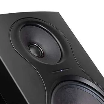 KALI AUDIO in-8 V2 8" Powered 3-Way Studio Monitor - 140W Speaker System - Boundary Compensation EQ Settings - for Mixing, Recording, Audio Production - XLR, TRS, RCA Inputs - Single, Black