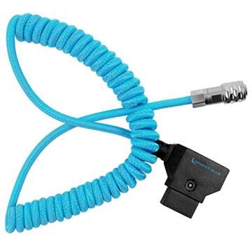 KONDOR BLUE 12"-24" D-Tap/P-Tap to 2-Pin Weipu Style Coiled Braided Power Supply Cable | Compatible ...