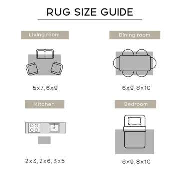 BILEEHOME Modern Farmhouse Area Rugs 8x10 Living Room Dining Room Under Table Easy to Clean Earth Tone Country Rustic Persian Neutral Rug,Light Tan Brown and Beige with Rust Terracotta Pattern