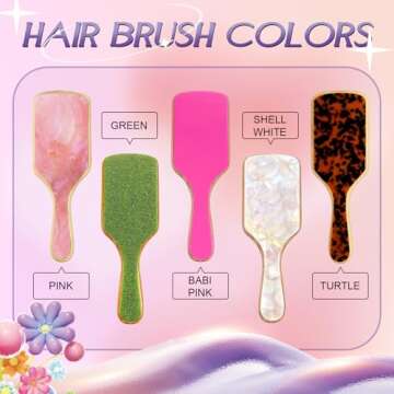 Hair Brushes for Women,Personalized Rhinestone Hair Brush with Name,Custom Marble Hairbrush,Handmade...