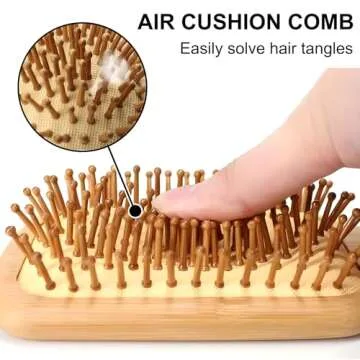 Hair Brushes for Women,Personalized Rhinestone Hair Brush with Name,Custom Marble Hairbrush,Handmade Inlay Rhinestones Hairbrush,Natural Wooden Bamboo Brush Scalp Massage-Suit for All Hari Types