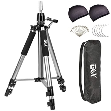 GEX Heavy Duty 63" Mannequin Tripod Stand with Carry Bag for Wig Making
