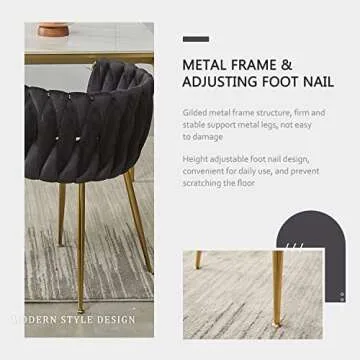 Stylish Velvet Dining Chairs Set of 2 with Metal Legs