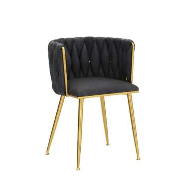 Stylish Velvet Dining Chairs Set of 2 with Metal Legs