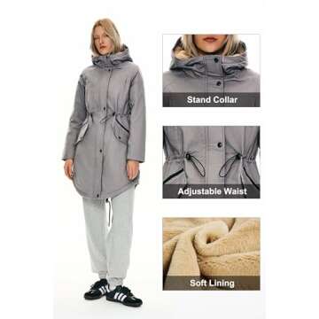 Orolay Women's Fleece Lined Winter Parka Hooded Jacket