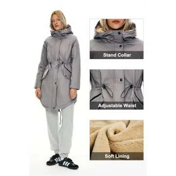 Orolay Women's Fleece Lined Winter Parka Hooded Jacket
