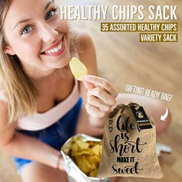 Healthy Snacks Variety Pack for Adults - 35 Pack | Healthy Chips, Popcorn & Crisps - Snack Box Variety for Home or Office by Stuff Your Sack