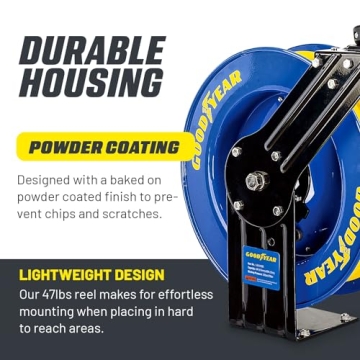 Goodyear Heavy Duty Air Hose Reel 3/8" x 50' for All Uses