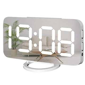 Miowachi Digital Alarm Clock with Dimmable LED Display and USB Ports