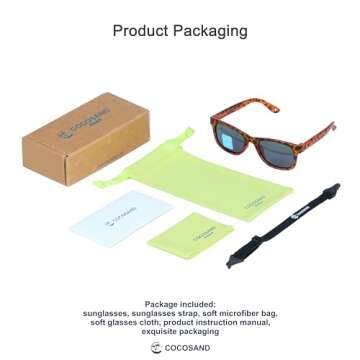 COCOSAND Flexible Polarized Baby Sunglasses with Strap UV Protection for Toddler Infant Newborn Girl...