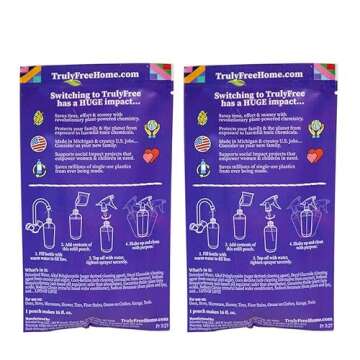 Truly Free Heavy Duty Degreaser- Grease Remover & Grime Cleaner for Kitchen, Automotive & More, Household Cleaning Supplies, Fragrance-Free, Includes 16 oz Reusable Empty Bottle & 2 Refills (4 oz)