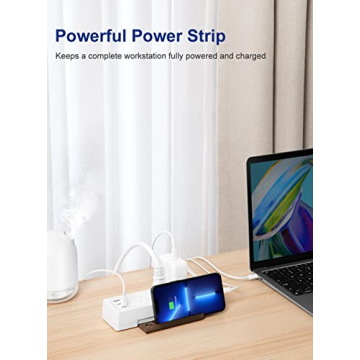 Leadchuang Power Strip Ultra-Flat Plug with USB C Ports