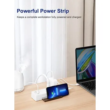 Leadchuang Power Strip Ultra-Flat Plug with USB C Ports