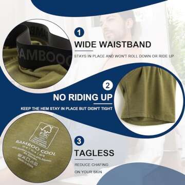 BAMBOO COOL Mens Underwear Boxer Briefs for Comfort