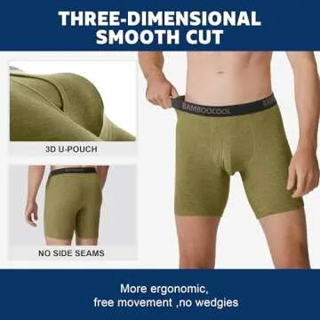 BAMBOO COOL Mens Underwear Boxer Briefs for Comfort