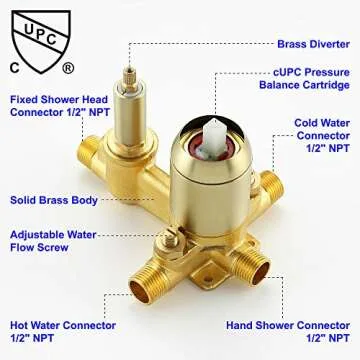 SHAMANDA Waterfall Wall Mounted Bathtub Faucet with Hand Shower, Bathroom Single Handle Tub Faucet Modern Brass Tub Shower Faucet Set(Including Rough-In Valve Body and Trim), Brushed Gold, L901-3
