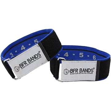 BFR BANDS Rigid Blood Flow Restriction Bands (2" Wide for Arms) - BFR Training Workout Occlusion Bands for Men and Women - Set of 2 Straps for Biceps and Arms