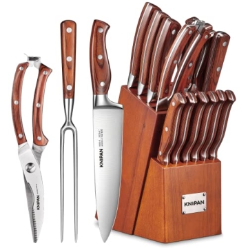 Premium 16PCS Knipan Kitchen Knife Set with Block