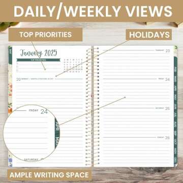 bloom daily planners 2025 Planner - Calendar Year Day Planner (January 2025 - December 2025) - 5.5?...