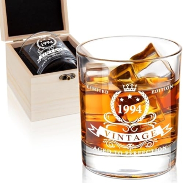 30th Birthday Gift for Men - 1994 Whiskey Glass in Box