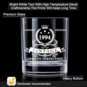 1994 Whiskey Glass in Wooden Box for 30th Birthday