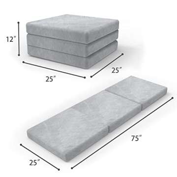 SINWEEK 4" Tri Folding Mattress - Portable Comfort for All Occasions