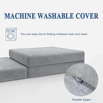 SINWEEK Tri Folding Mattress for Home & Travel Comfort