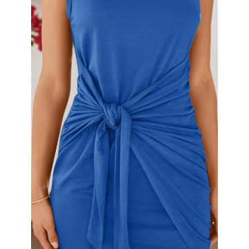 2025 Trendy LILLUSORY Women Summer Mini Dress Blue S