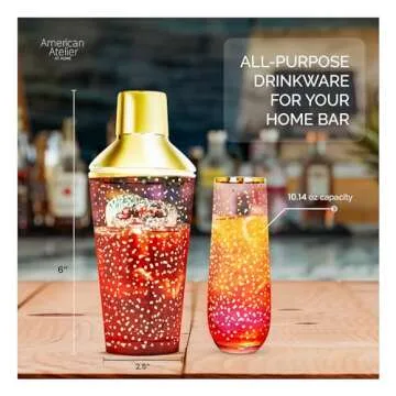 American Atelier Cocktail Shaker & Flutes Set Gift