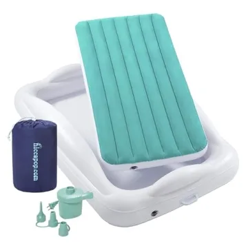 hiccapop Inflatable Toddler Travel Bed with Safety Bumpers [4-Sided] | Portable Toddler Bed for Kids...